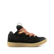 Zwarte Vetersneaker met Rubberen Zool Lanvin , Black , Heren