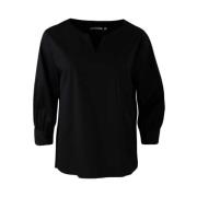 Zwarte Lange Mouw Blouse Eterna , Black , Dames