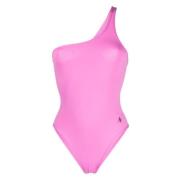 Hot Pink One-Shoulder Strandkleding The Attico , Pink , Dames