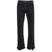 Zwarte knoopsluiting jeans klassieke zakken Gallery Dept. , Black , He...