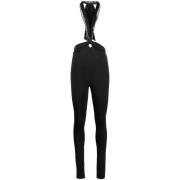 Zwarte Halternek Skinny Cut met Kettingdetail The Attico , Black , Dam...