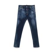 Navy Blauwe Klassieke Verfspat Jeans Dsquared2 , Blue , Heren