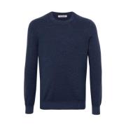 Navy Blue Wollen Trui La Fileria , Blue , Heren