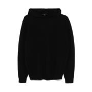 Zwarte Kasjmier Fleece Trekkoord Hoodie 7 For All Mankind , Black , He...