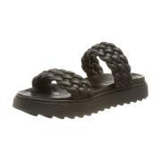 Leren Sandalen Shabbies , Black , Dames