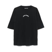 Zwarte Crew Neck T-shirt Palm Angels , Black , Heren