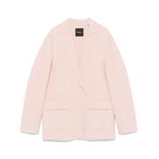 Blush Pink Peak Lapel Jacket Theory , Pink , Dames