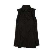 Geplooide Zwarte Blouse Sacai , Black , Dames