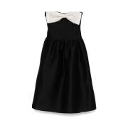 Strapless Zwarte Jurk met Zakken Self Portrait , Black , Dames