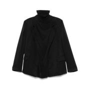 Zwart Satijnen Blazer Rolhals Ontwerp Y/Project , Black , Dames