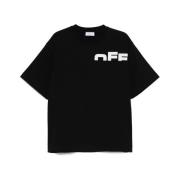 Zwarte Crew Neck T-shirt Korte Mouwen Off White , Black , Heren