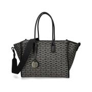 Jacquard Logo Motif Handtas Emporio Armani , Black , Dames