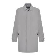 Grijze Mackintosh-Stijl Polyester Jas Kiton , Gray , Heren