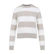 Gestreepte Cropped Sweater Alfeo Max Mara , White , Dames