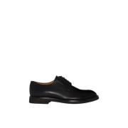 Met De Hand Geverfde Leren Derby Schoen Kiton , Black , Heren