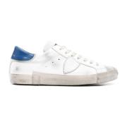 Lage leren en suède sneakers Philippe Model , White , Heren