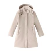 Tech SoftShell Trenchcoat met Afneembare Capuchon Woolrich , Beige , H...