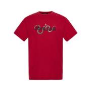 Logo T-shirt Ronde Hals Korte Mouwen Roberto Cavalli , Red , Heren