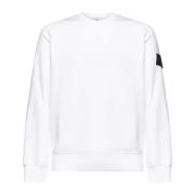 Witte Geribbelde Trui met Badge Stone Island , White , Heren