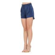 Blauwe Elegante Smoking Stijl Shorts Elisabetta Franchi , Blue , Dames