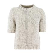 Paillet Crew Neck Sweater Peserico , Gray , Dames