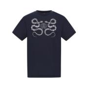 T-shirt met slangenprint Roberto Cavalli , Blue , Heren