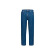 Premium Denim Straight Leg Jeans Roberto Cavalli , Blue , Heren