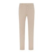 Beige Linnen-Katoen Tapered Broek Kiton , Beige , Heren