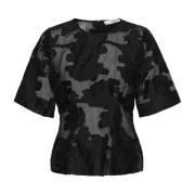 Elegante Zwarte Top met Halve Mouwen InWear , Black , Dames