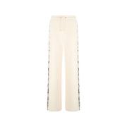 Sportbroek met slangenbanden Roberto Cavalli , Beige , Dames