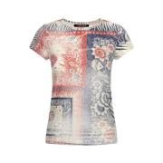 Bandana Patchwork T-shirt Roberto Cavalli , Multicolor , Dames