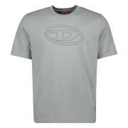 Grijze T-Adjust-Bigoval T-shirt voor mannen Diesel , Gray , Heren