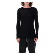 Geribbelde Top met Ronde Hals Rick Owens , Black , Heren