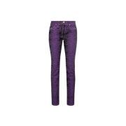 Zebra Slim-Fit Jeans Hoge Taille Roberto Cavalli , Purple , Dames