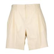 Katoenen Straight Fit Geplooide Shorts Orlebar Brown , Beige , Heren