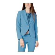 Turquoise Polyester Dames Blazer Collectie Rinascimento , Blue , Dames