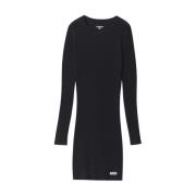 Katoenen Crewneck Jurk Alexander Wang , Black , Dames