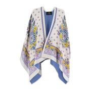 Bloemen Jacquard Wollen Cape Etro , Multicolor , Dames