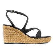 Zwarte Raffia Sleehak Vierkante Neus Schoenen Jimmy Choo , Black , Dam...