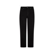 Premium Denim Jeans Straight Leg Roberto Cavalli , Black , Heren