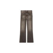 Flared Jeans met rits en knoop Isabel Marant Étoile , Black , Dames