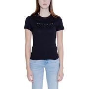 Zwart Katoenen Dames T-Shirt Tommy Jeans , Black , Dames