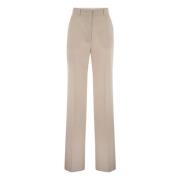 Wijde Broek met Rechte Pijpen Max Mara , Beige , Dames