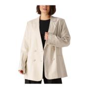 Linnen blazer in stijlvol off-white Gestuz , White , Dames