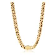 Men's Chunky Cuban Chain With Lock in Gold Nialaya , Yellow , Heren