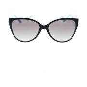 Cat-Eye Zonnebril met Vrouwelijke Details Tiffany , Black , Dames