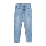 Lichtblauwe Denim Straight Fit Jeans Amish , Blue , Heren