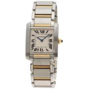 Pre-owned Yellow Gold watches Cartier Vintage , Beige , Dames