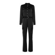 Cargo satijnen jumpsuit met riem Liu Jo , Black , Dames