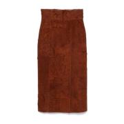 Bruine Rok met Voor Split Alexander McQueen , Brown , Dames